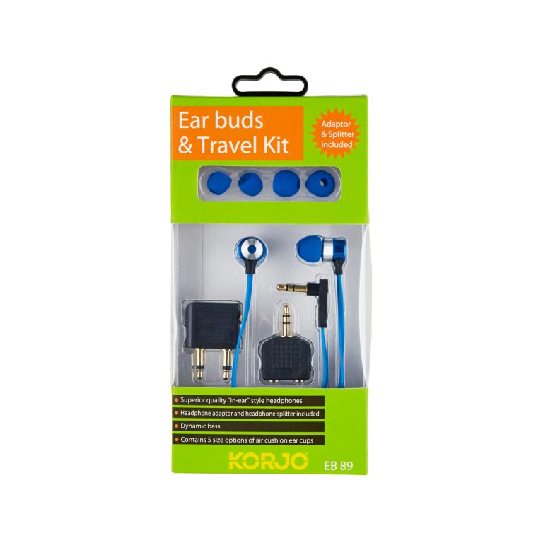 Ear Buds Travel Kit pck blu