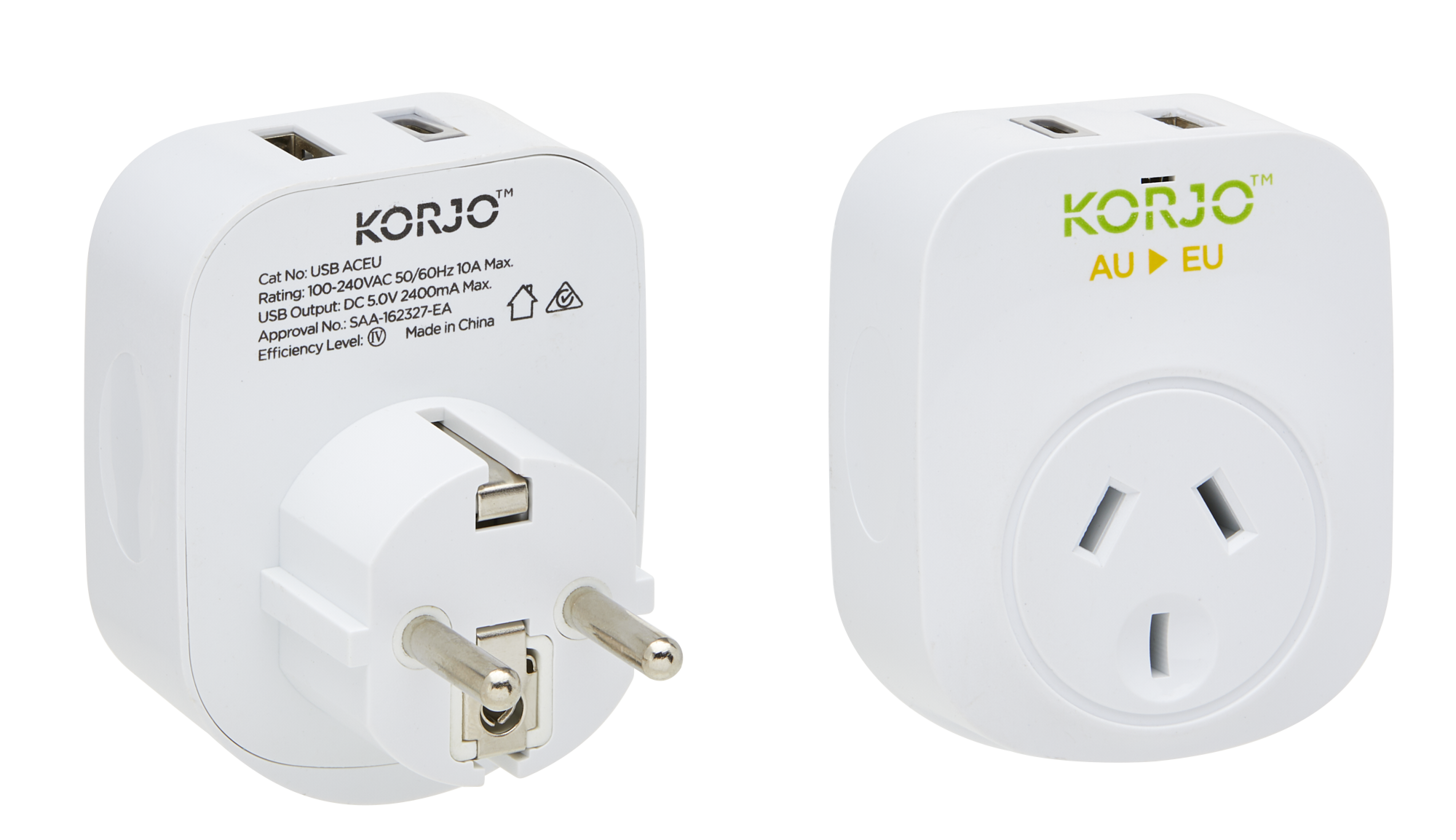 USB A+C & Power Adaptor for Europe Korjo